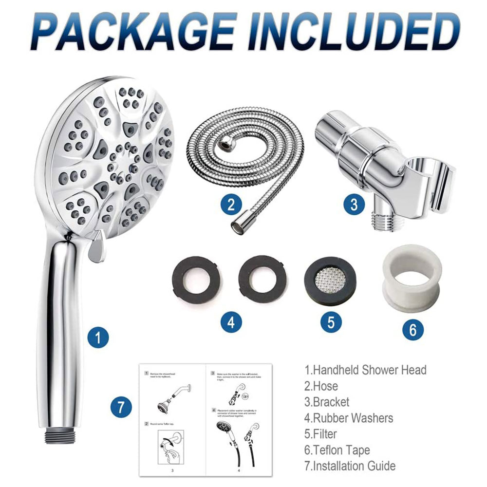 6 Functions Handheld Shower Head Set Hopopro High Pressure Shower Head